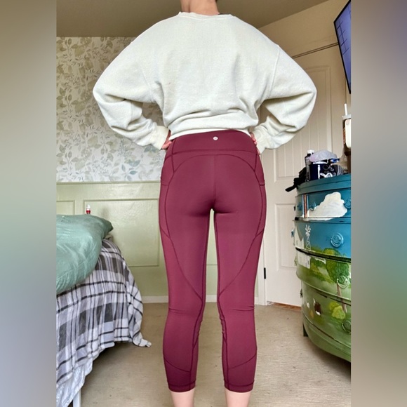 Lululemon Athletica Maroon Leggings - Picture 2 of 6